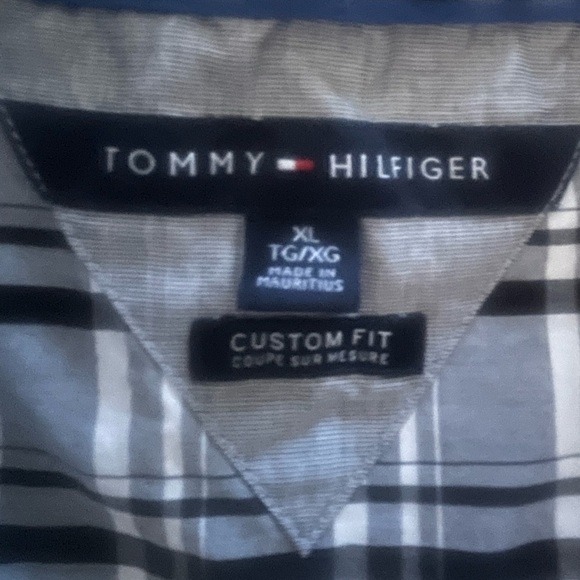 Tommy Hilfiger Black, Gray and White Plaid Shirt - Picture 4 of 4